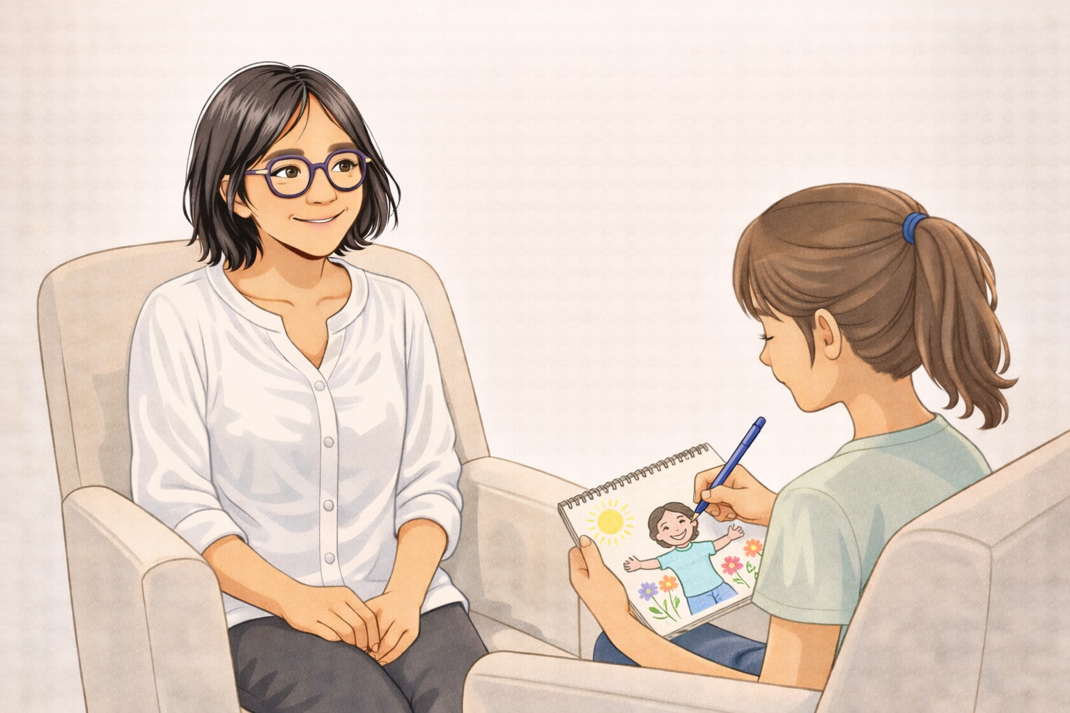 illustration d'échange en fin de séance de sophrologie
